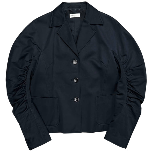 Dries Van Noten Cropped Ruched Sleeve Blazer - AW18