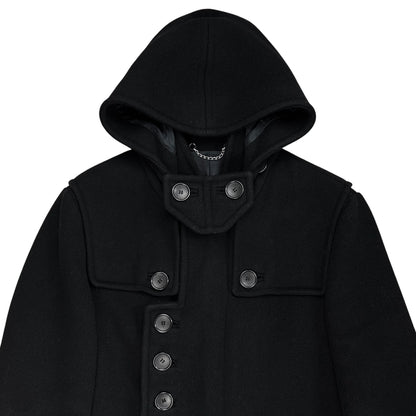 Balenciaga Hooded Multi Button Wool Coat - AW08