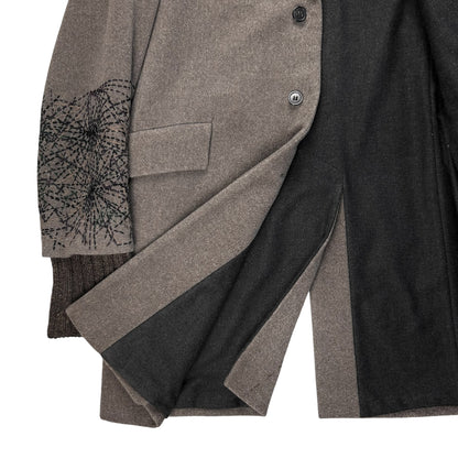 Dries Van Noten Embroidered Sleeve Wool Coat