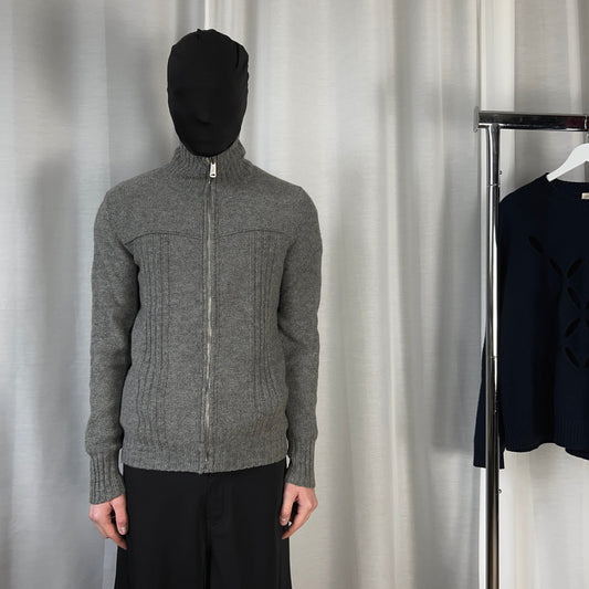 Dior Homme Ribbed Wool Zip Sweater - AW06