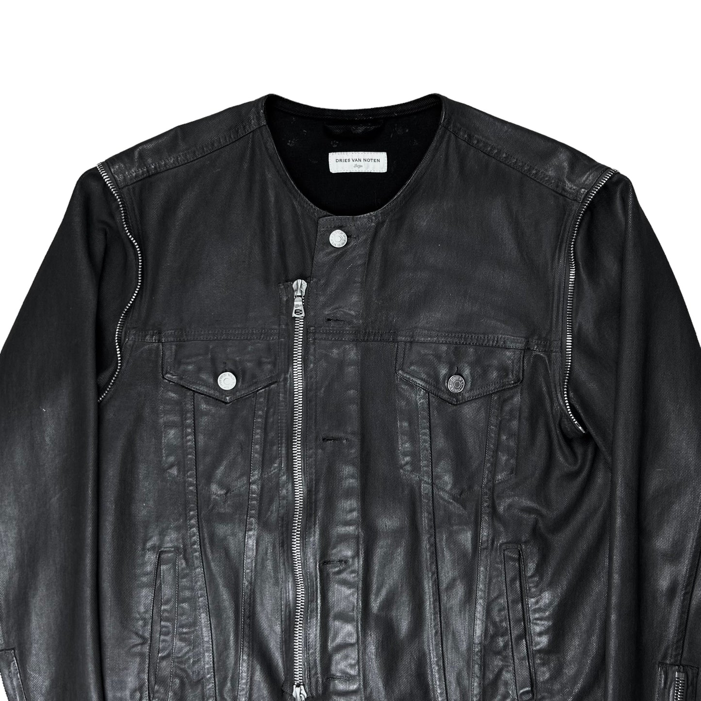 Dries Van Noten Waxed Zip Trucker Jacket - AW14