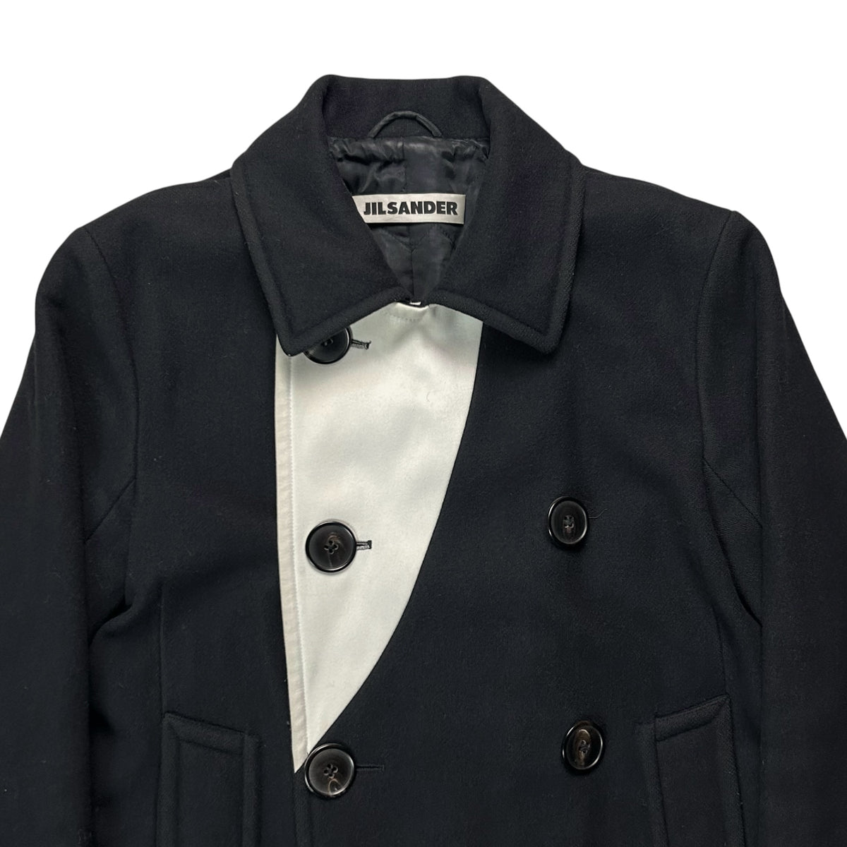 Jil Sander Contrast Collar Cashmere Coat - 90s