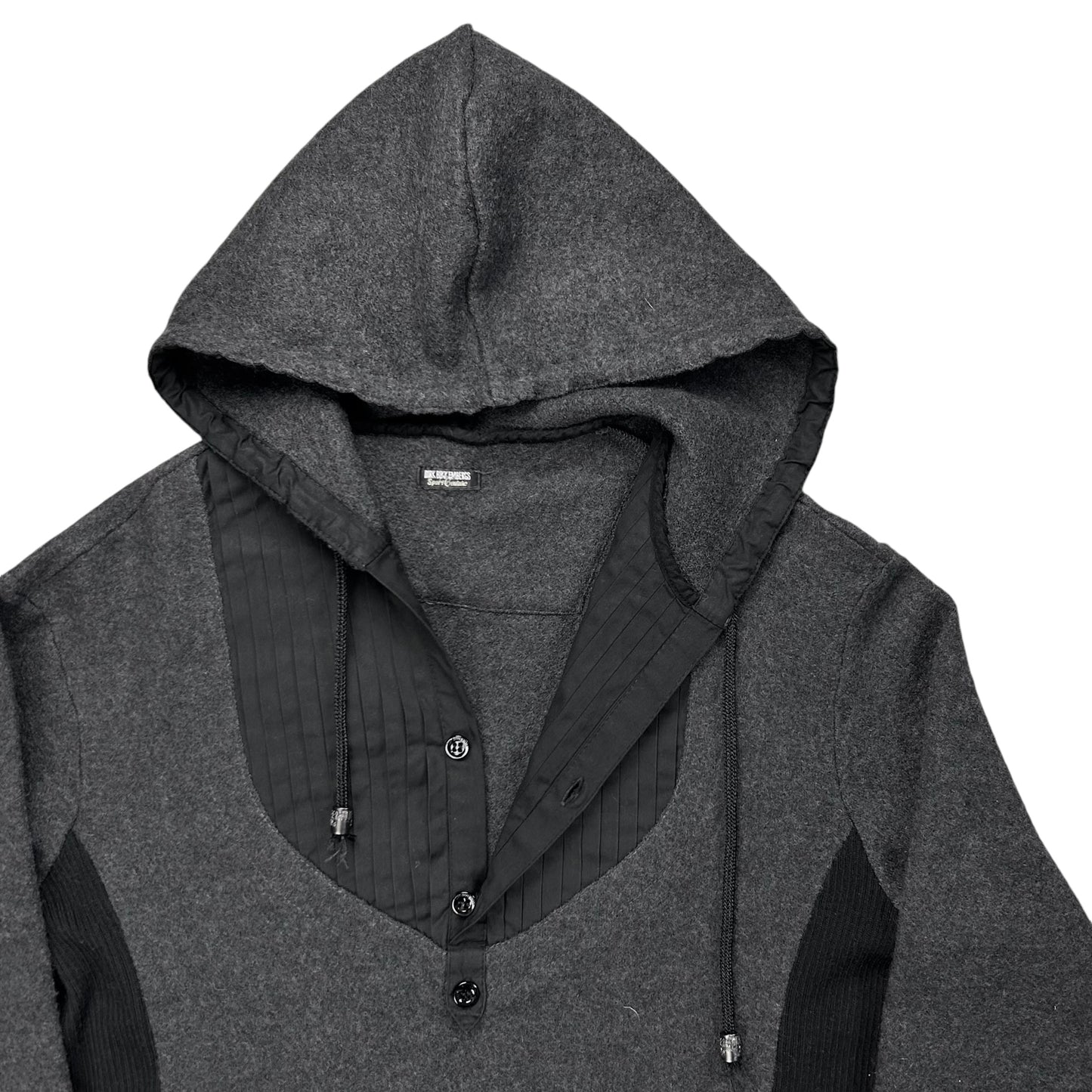 Dirk Bikkembergs Multi Fabric Button Hoodie