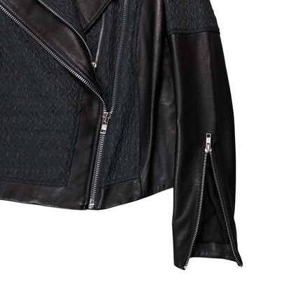 Helmut Lang Jacquard Multi Zip Perfecto Leather Jacket - AW12