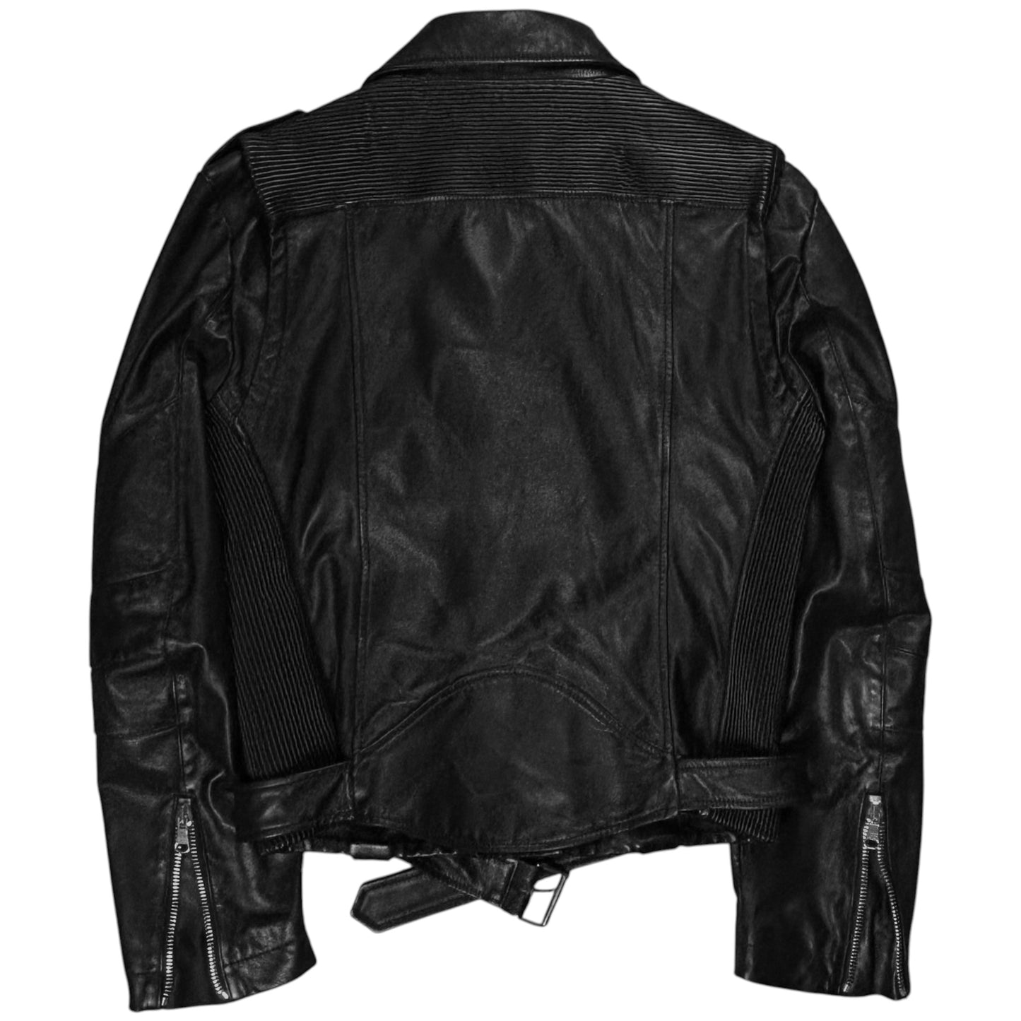 Pierre Balmain Belted Biker Leather Jacket - SS13