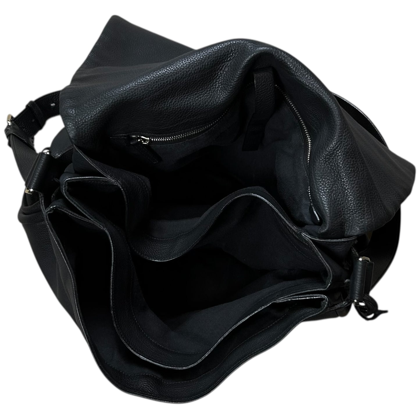 Jil Sander Lock Flap Grain Leather Messenger Bag