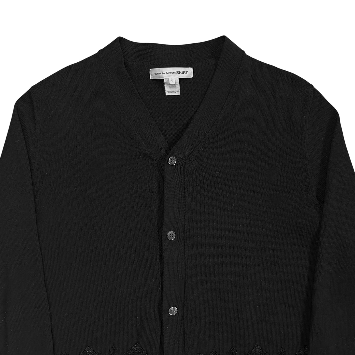 Comme des Garcons Shirt Geometric Embroidered Cardigan