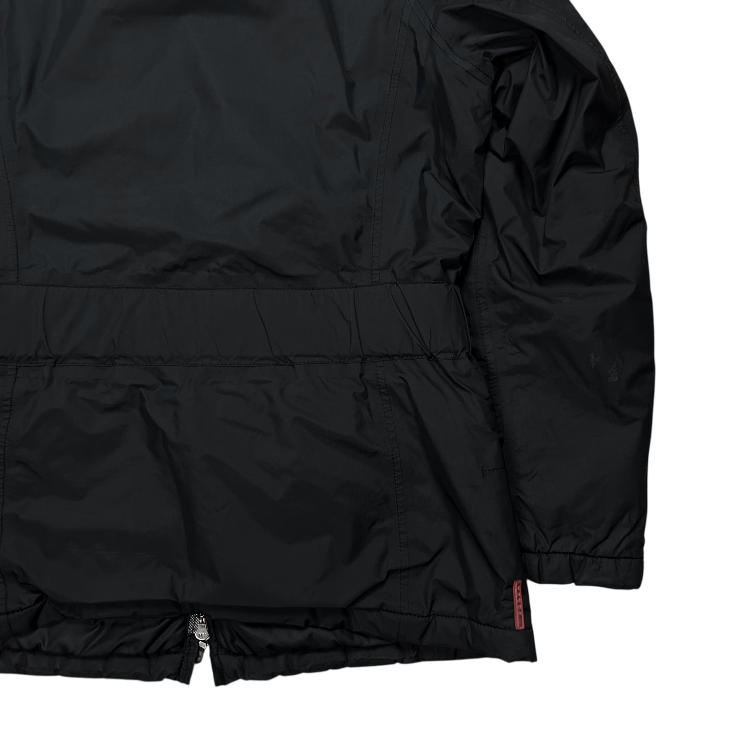 Prada Belted Goat Fur Collar Field Jacket