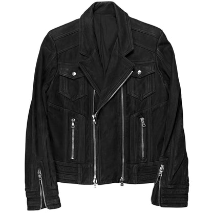 Balmain by Olivier Rousteing Multi Zip Suede Biker Jacket - SS18