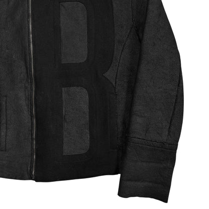 Dirk Bikkembergs B Embossed Wool Bomber Jacket