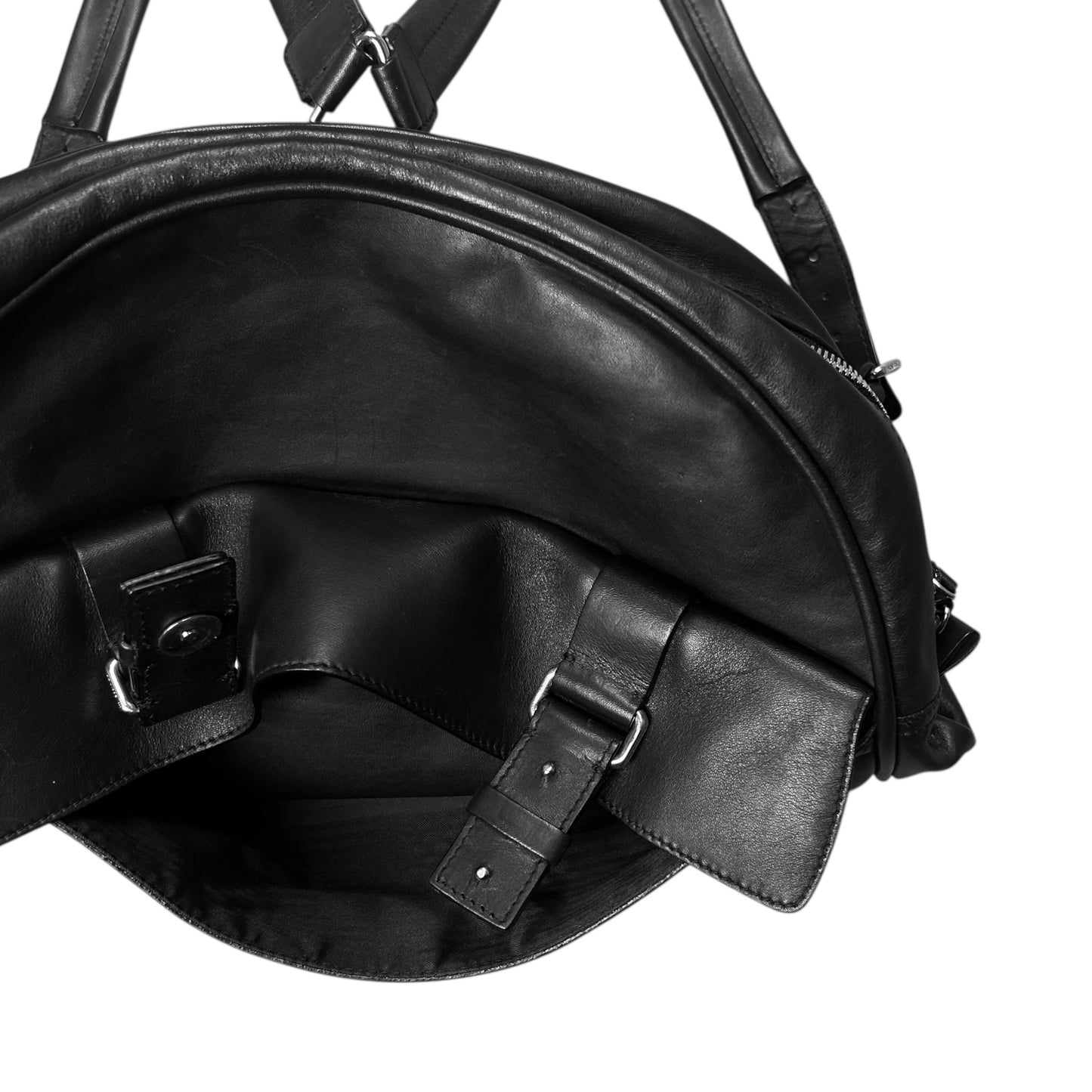Jil Sander Dual Belted Circular Leather Backpack