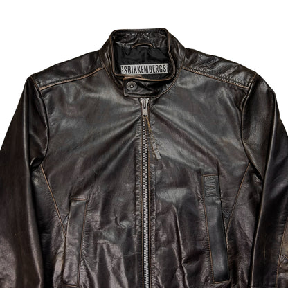 Dirk Bikkembergs Zip Racer Calf Leather Jacket