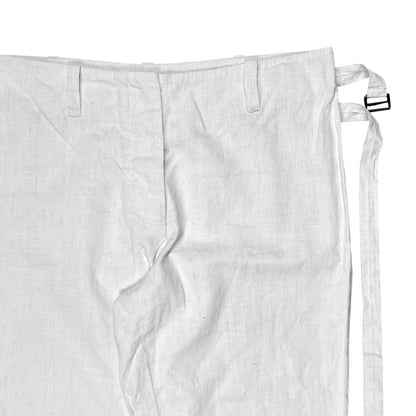 Ann Demeulemeester Dual Bondage Belt Coated Linen Pants - SS03