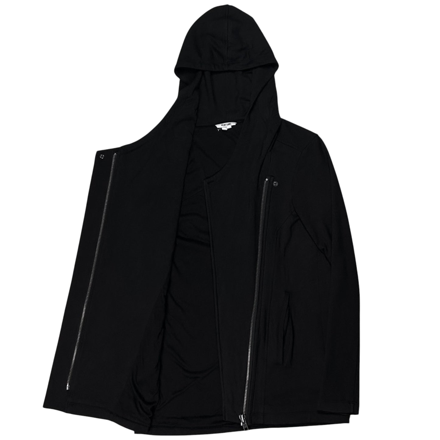 Helmut Lang Asymmetric Zip Rayon Hoodie - AW14
