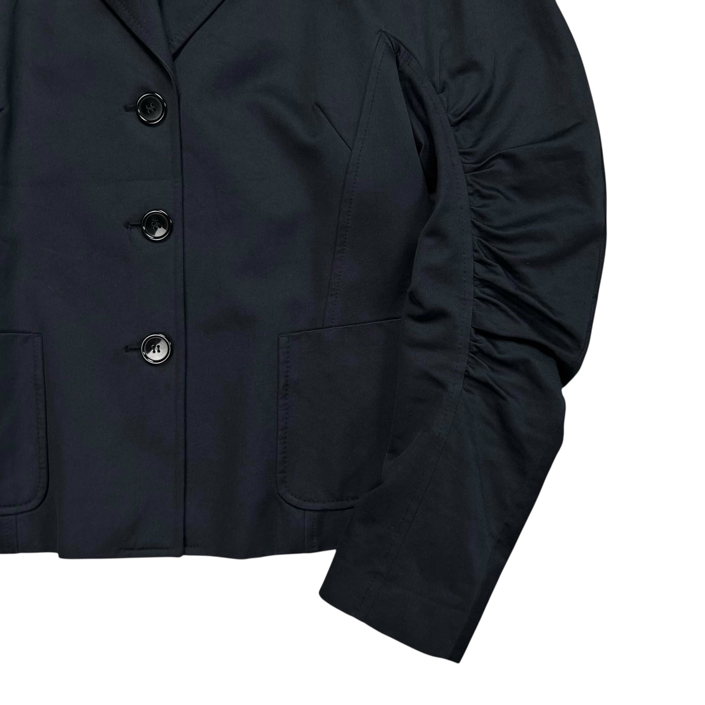 Dries Van Noten Cropped Ruched Sleeve Blazer - AW18