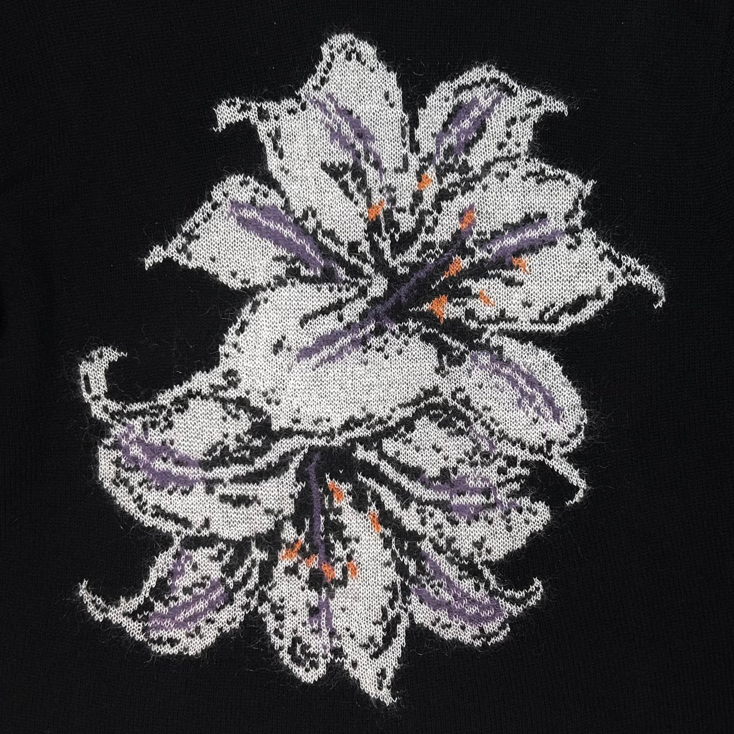 Yohji Yamamoto Pour Homme Flower Intarsia Knit Sweater - AW22