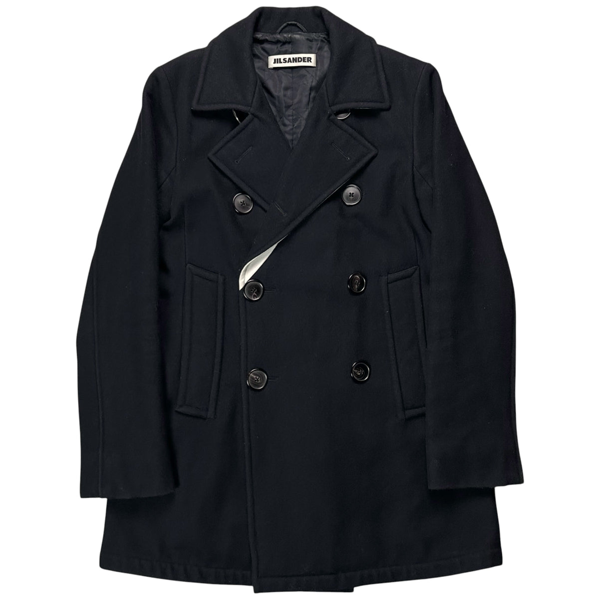 Jil Sander Contrast Collar Cashmere Coat - 90s
