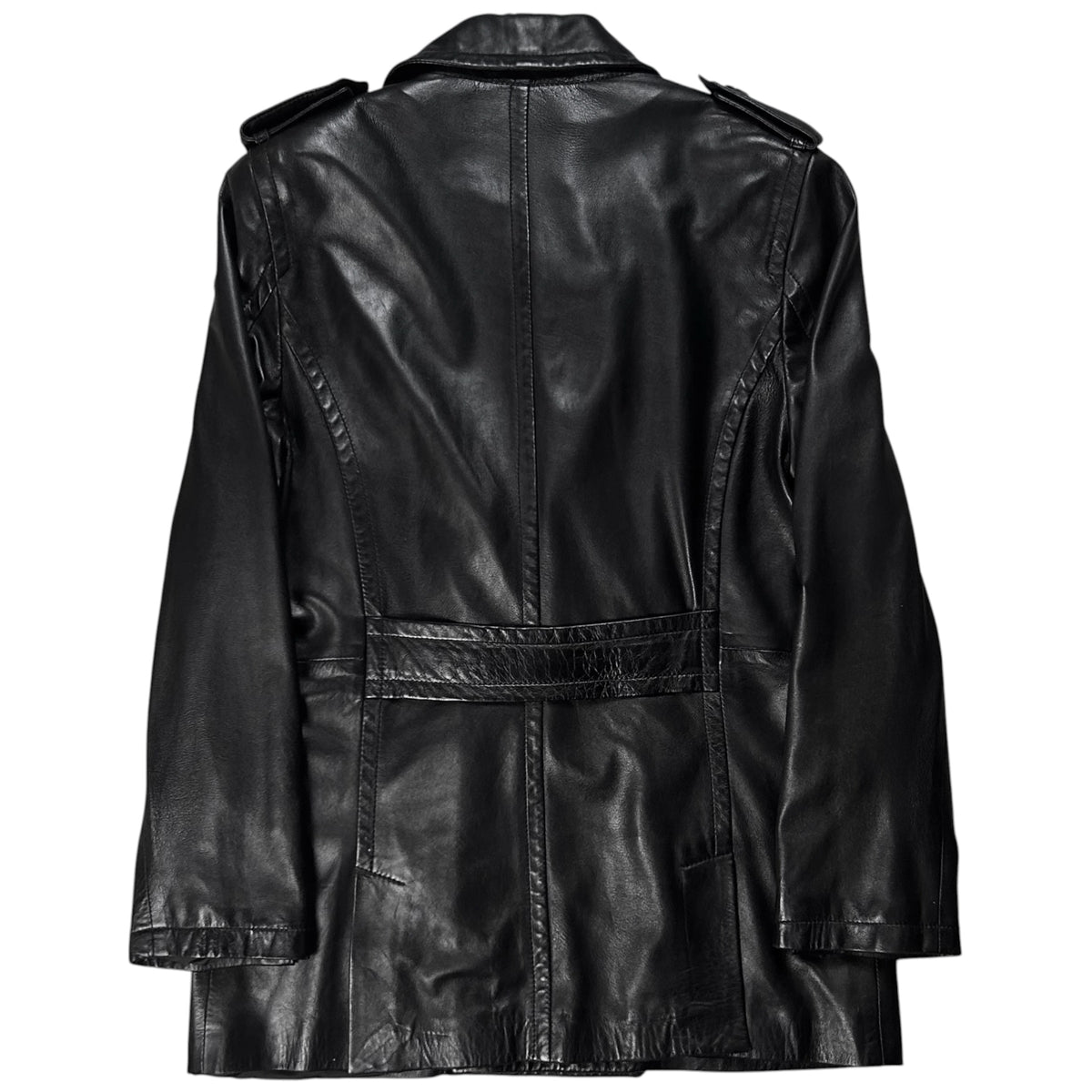 Gucci by Tom Ford Military Leather Peacoat - AW96
