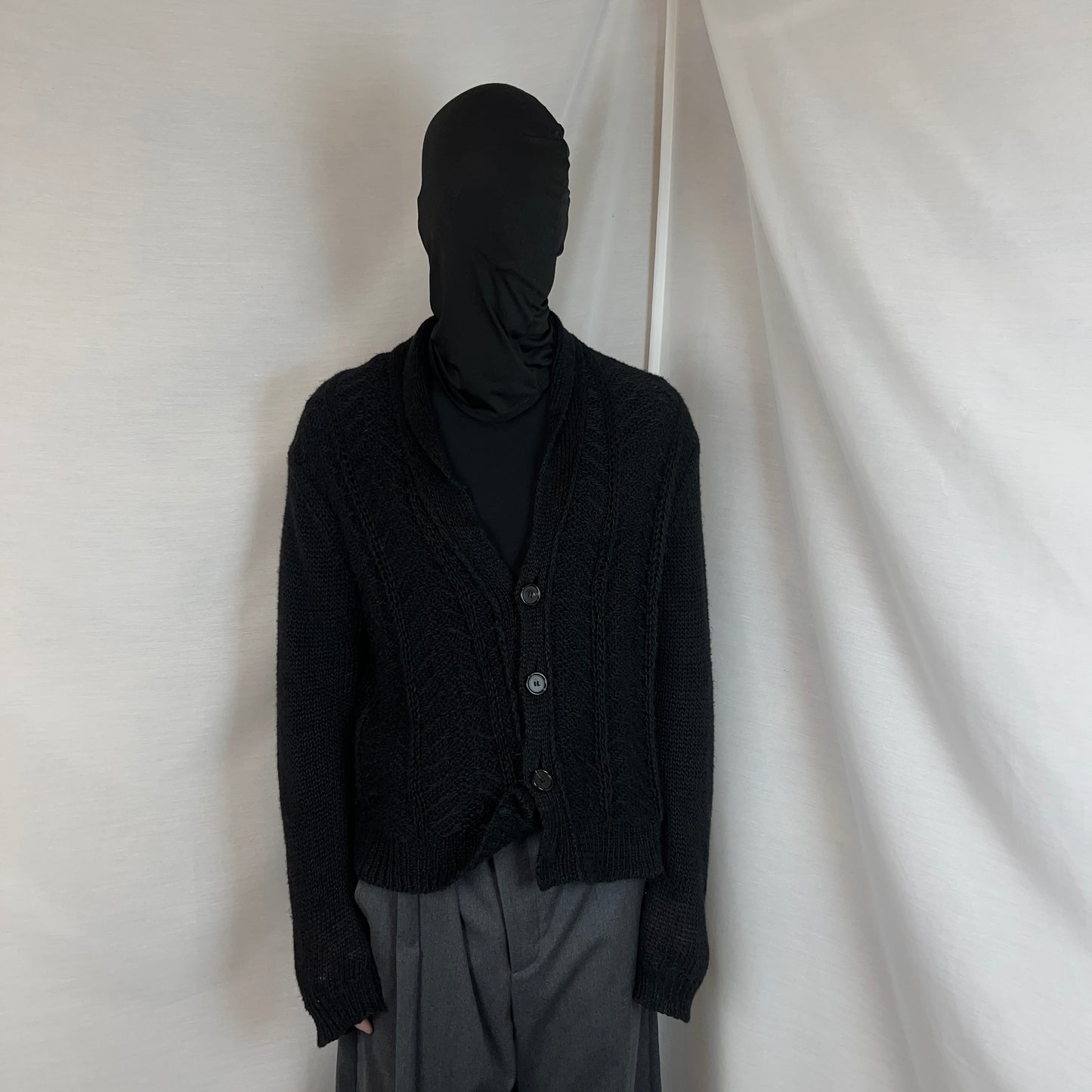 Ann Demeulemeester Cropped Linen Knit Cardigan - AW13