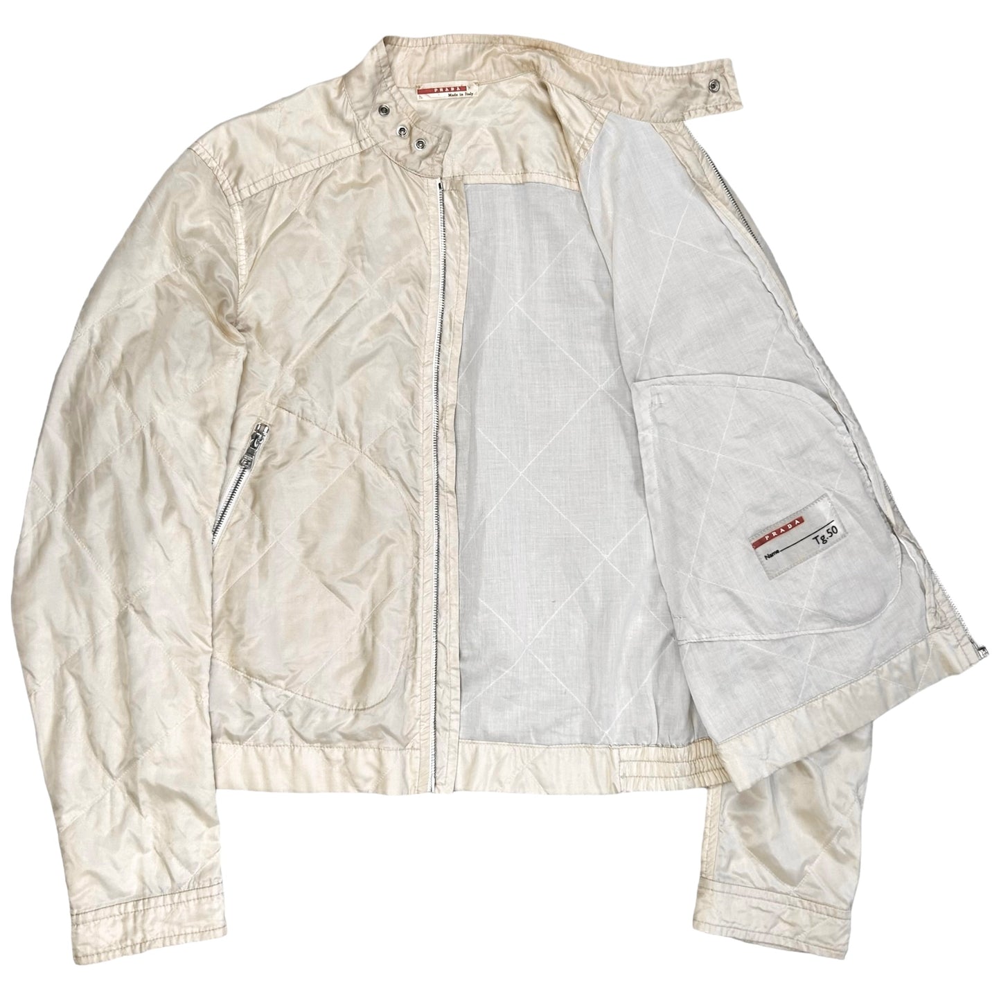 Prada Quilted Eyelet Bomber Jacket