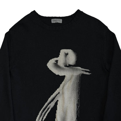 Yohji Yamamoto Pour Homme Girl Intarsia Knit Sweater  - AW18
