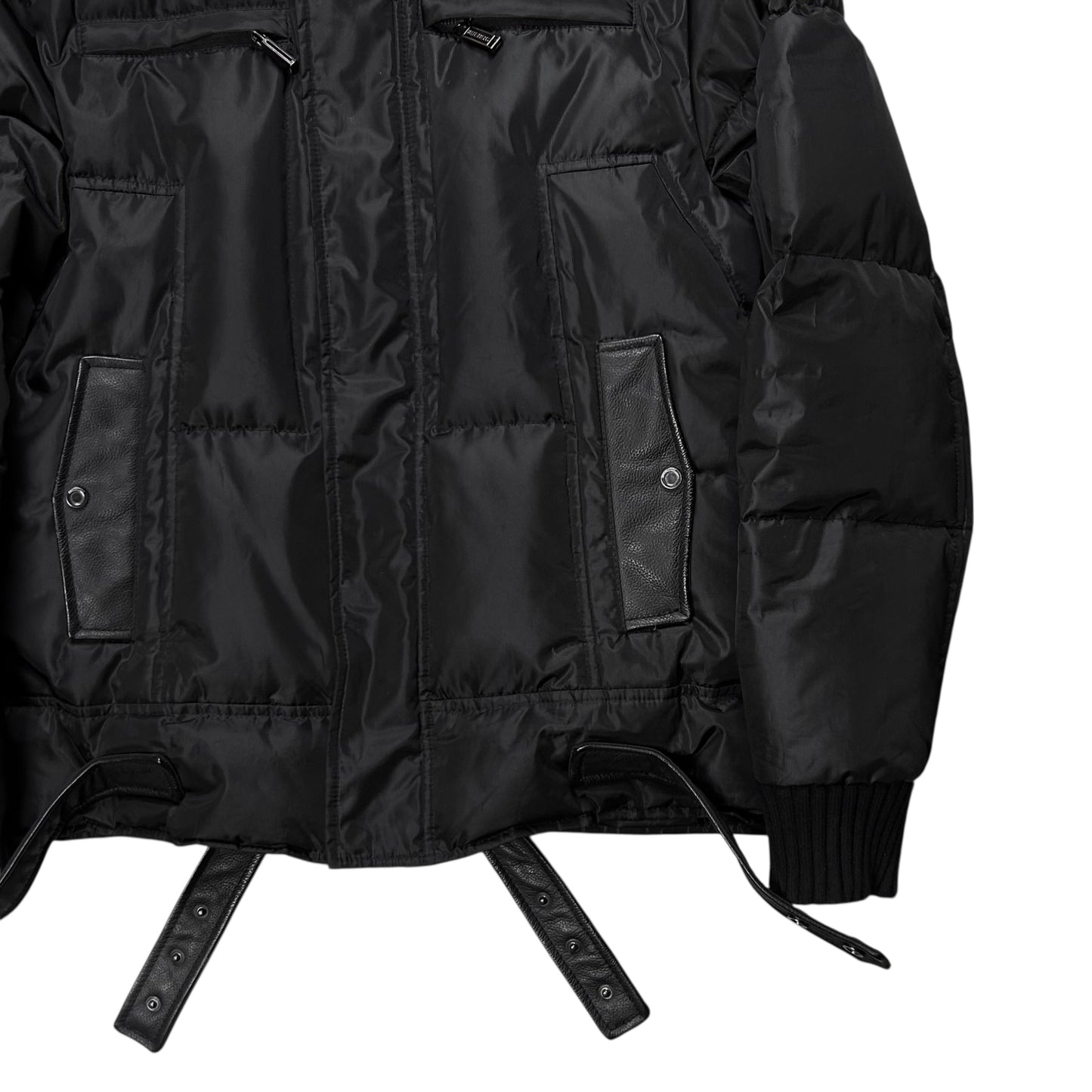 Dirk Bikkembergs Belted Rabbit Fur Hood Puffer Jacket - AW09