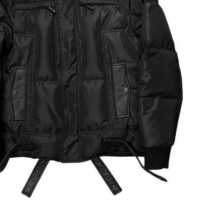 Dirk Bikkembergs Belted Rabbit Fur Hood Puffer Jacket - AW09
