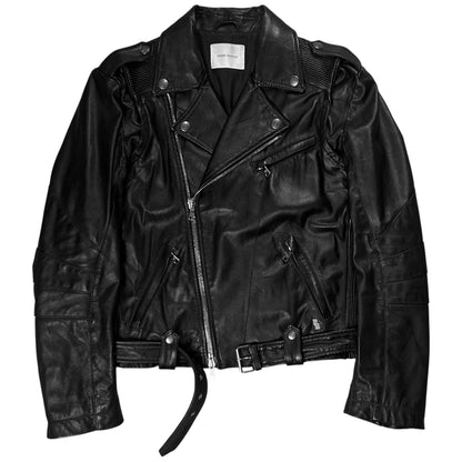 Pierre Balmain Belted Biker Leather Jacket - SS13