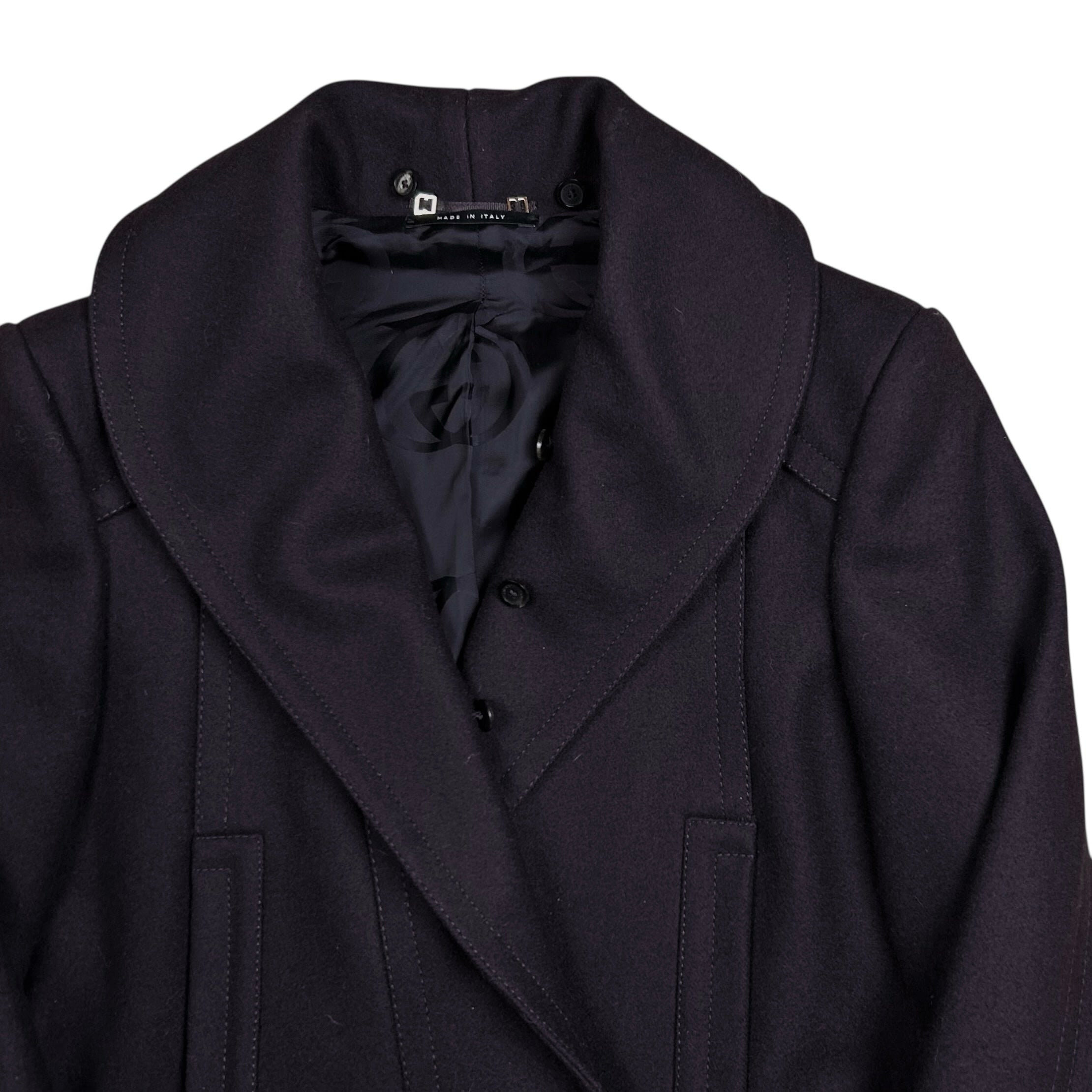 ジャケット・アウター GUCCI by TOM FORD cashmere cort black Gucci by Tom Ford Asymmetric Velcro Belted Cashmere Jacket - AW04