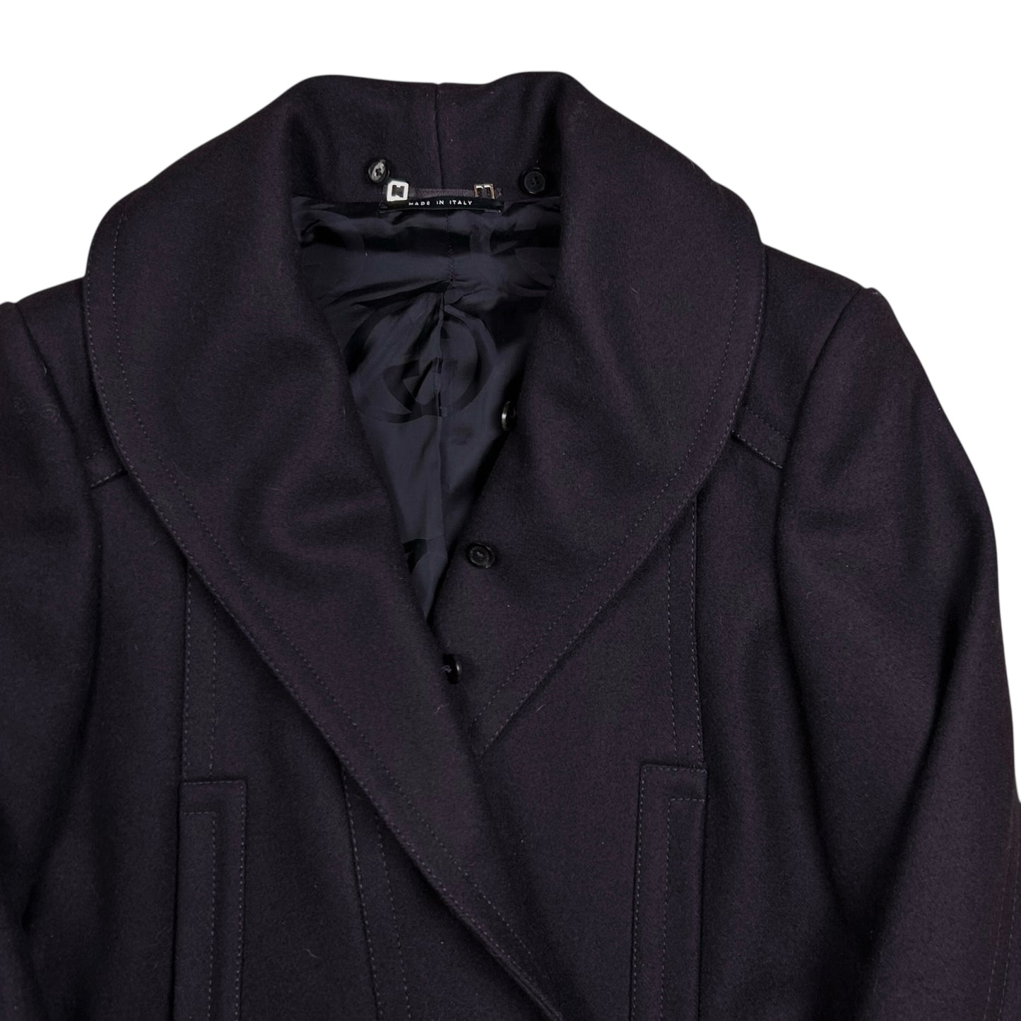 Gucci by Tom Ford Asymmetric Velcro Belted Cashmere Jacket - AW04