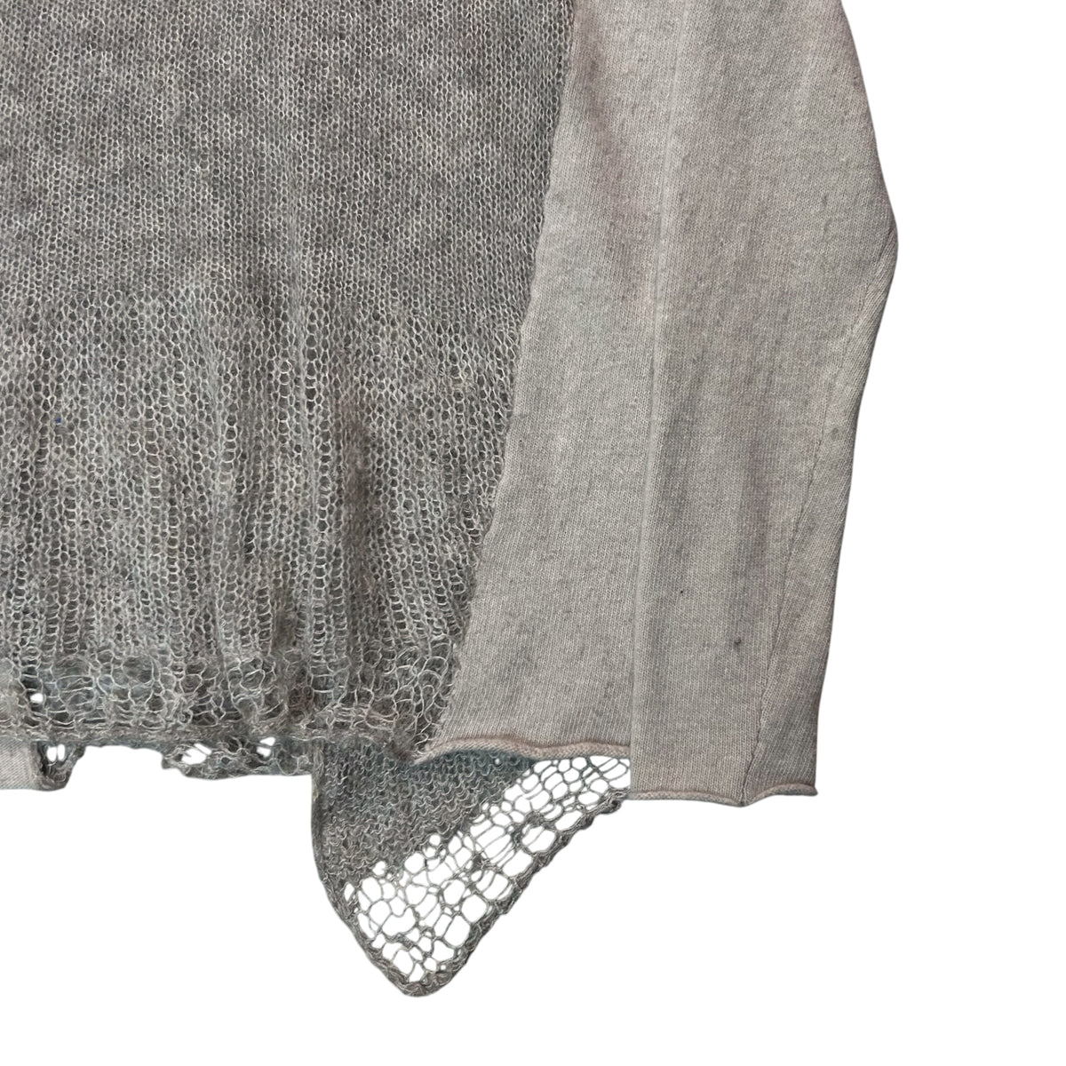 A.F. Vandevorst Asymmetric Mohair Panel Hooded Knit Sweater - AW12