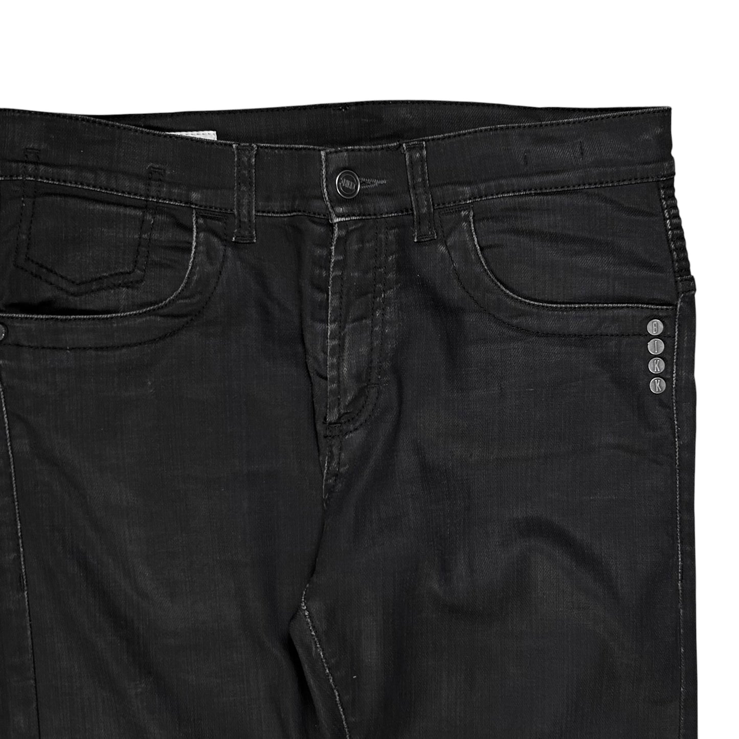 Dirk Bikkembergs Waxed Stud Biker Jeans