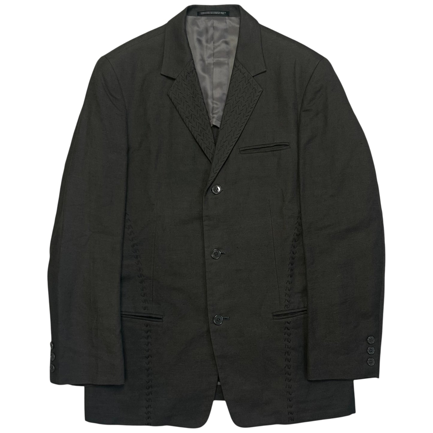 Y‘s by Yohji Yamamoto Staple Embroidery Hemp Blazer - SS99
