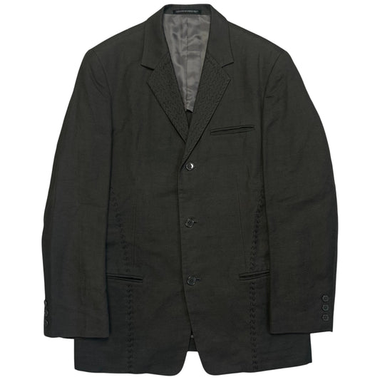 Y‘s by Yohji Yamamoto Staple Embroidery Hemp Blazer - SS99