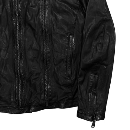 Dirk Bikkembergs Double Zip Racer Leather Jacket