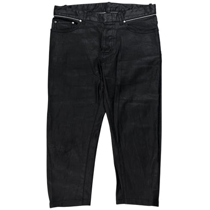 Balenciaga Waist Trimmed Waxed Capri Denim Shorts - SS13