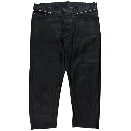 Balenciaga Waist Trimmed Waxed Capri Denim Shorts - SS13