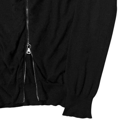 Prada Leather Patch Zip Sweater