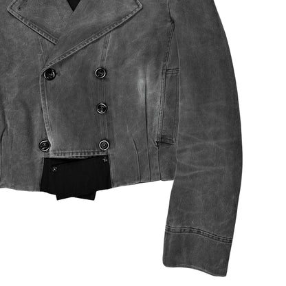 Dries Van Noten Deconstructed Cropped Double Breasted Jacket