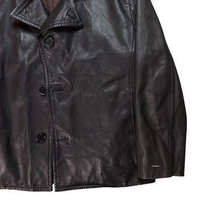 Dirk Bikkembergs Military Leather Peacoat - AW09