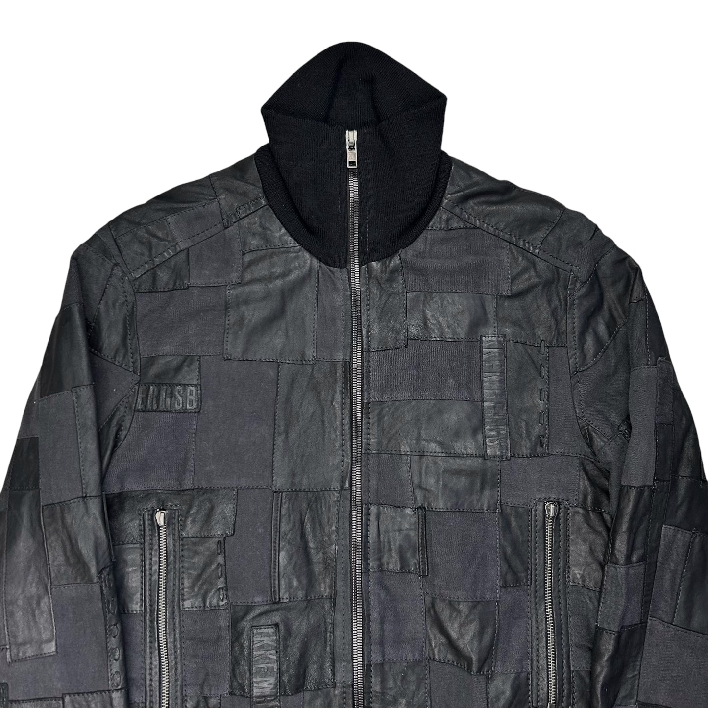 Dirk Bikkembergs Patchwork Leather Flight Jacket