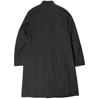 Dirk Bikkembergs Metal Leather Pocket Wool Coat