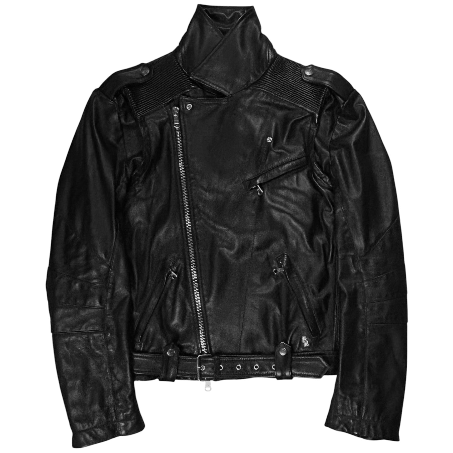 Pierre Balmain Belted Biker Leather Jacket - SS13