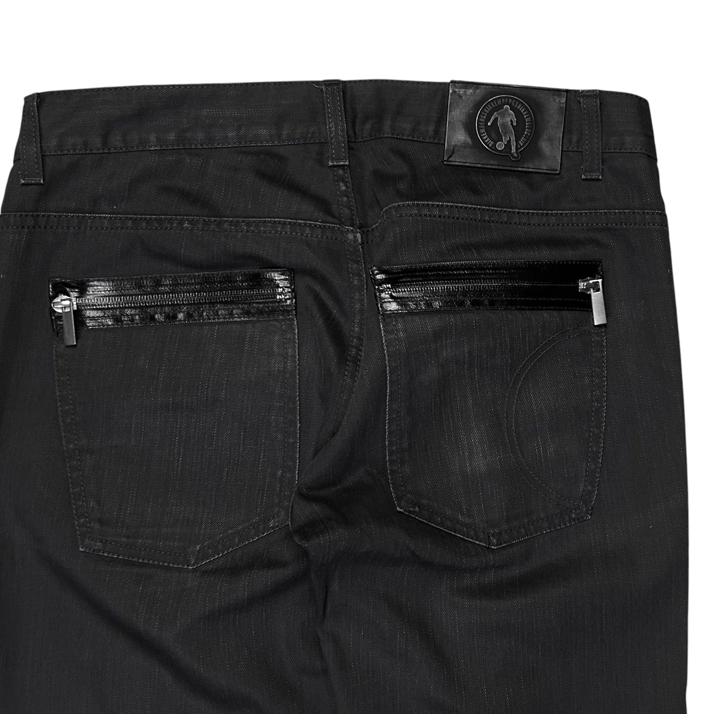 Dirk Bikkembergs Waxed Tape Zip Jeans - AW08