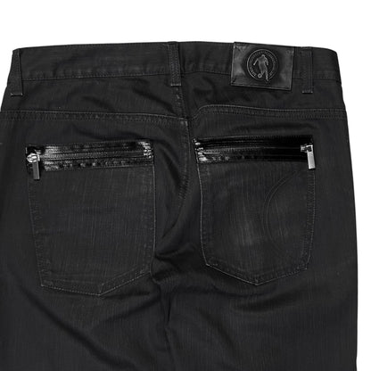 Dirk Bikkembergs Waxed Tape Zip Jeans - AW08