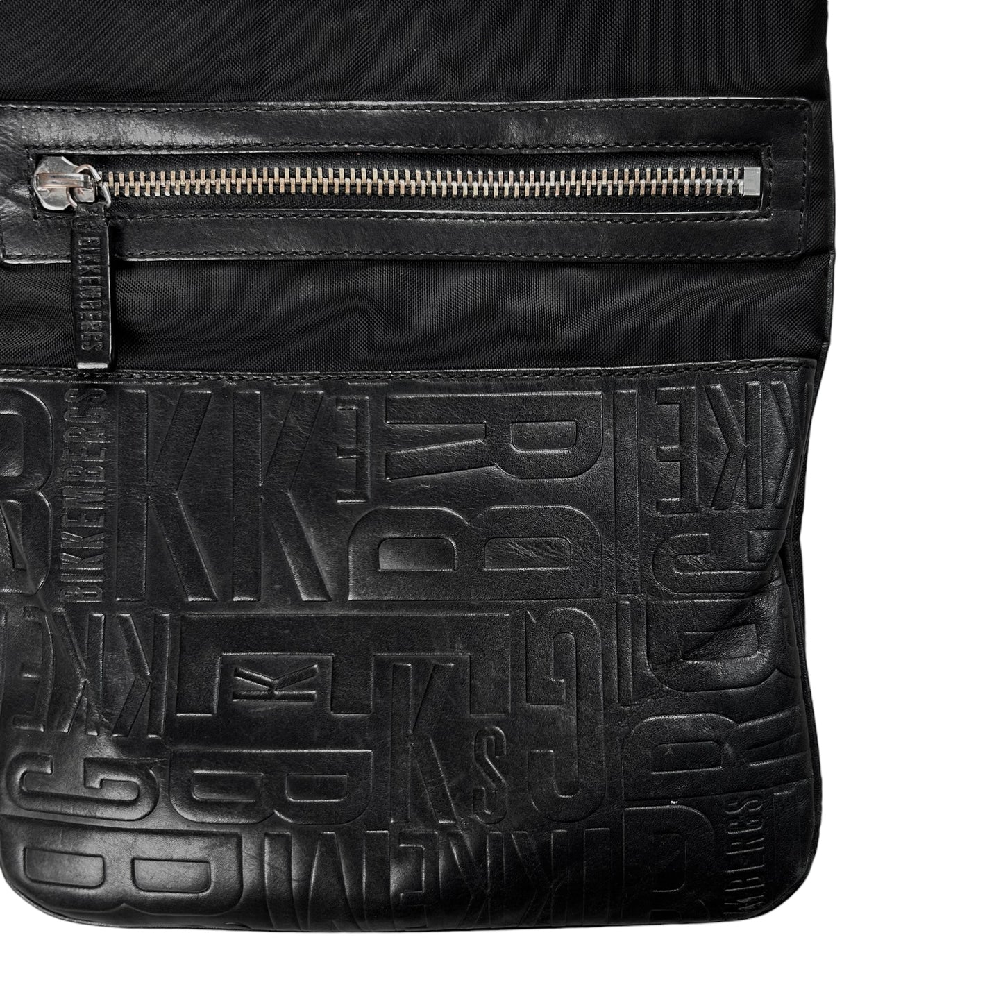 Dirk Bikkembergs Scattered Logo Leather Panel Sling Bag