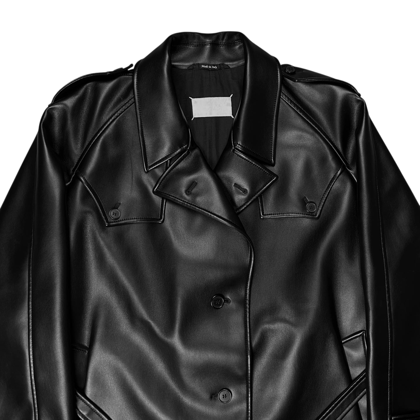 Maison Margiela Belted Vegan Leather Blazer - AW19