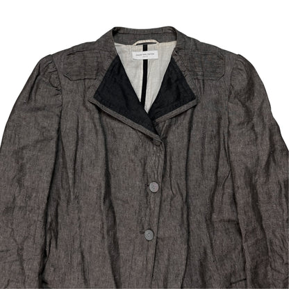 Dries Van Noten Contrast Fold Neck Linen Jacket - SS04