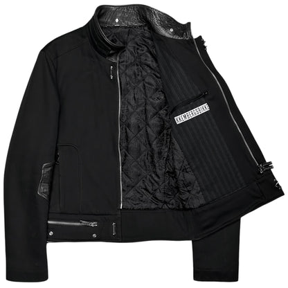 Dirk Bikkembergs Leather Patched Zip Biker Jacket