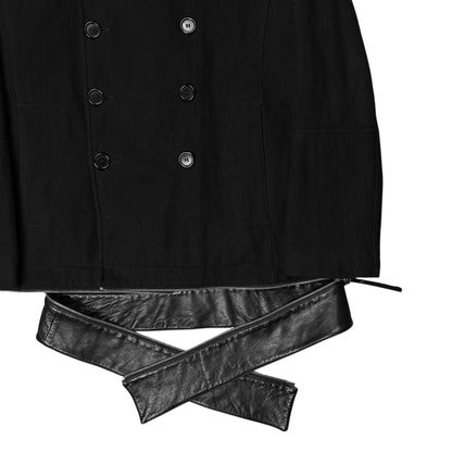 Dirk Bikkembergs Zip Leather Hem Peacoat - AW06